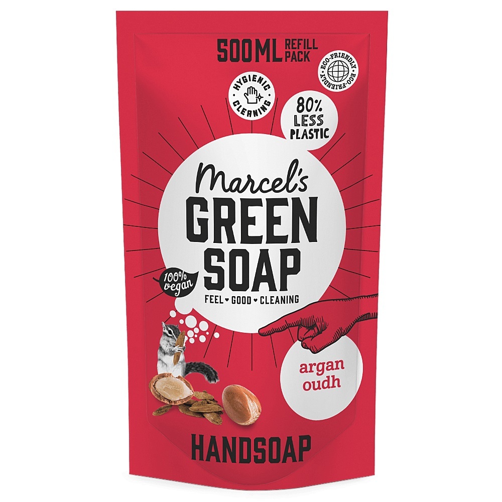 Marcel’s Green Soap Handzeep argan & Oudh navul (500 ml)
