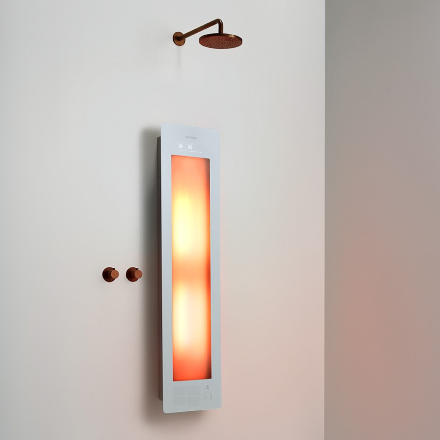 Sunshower Round Plus Medium White infraroodlamp en UV 33x140x10cm opbouw