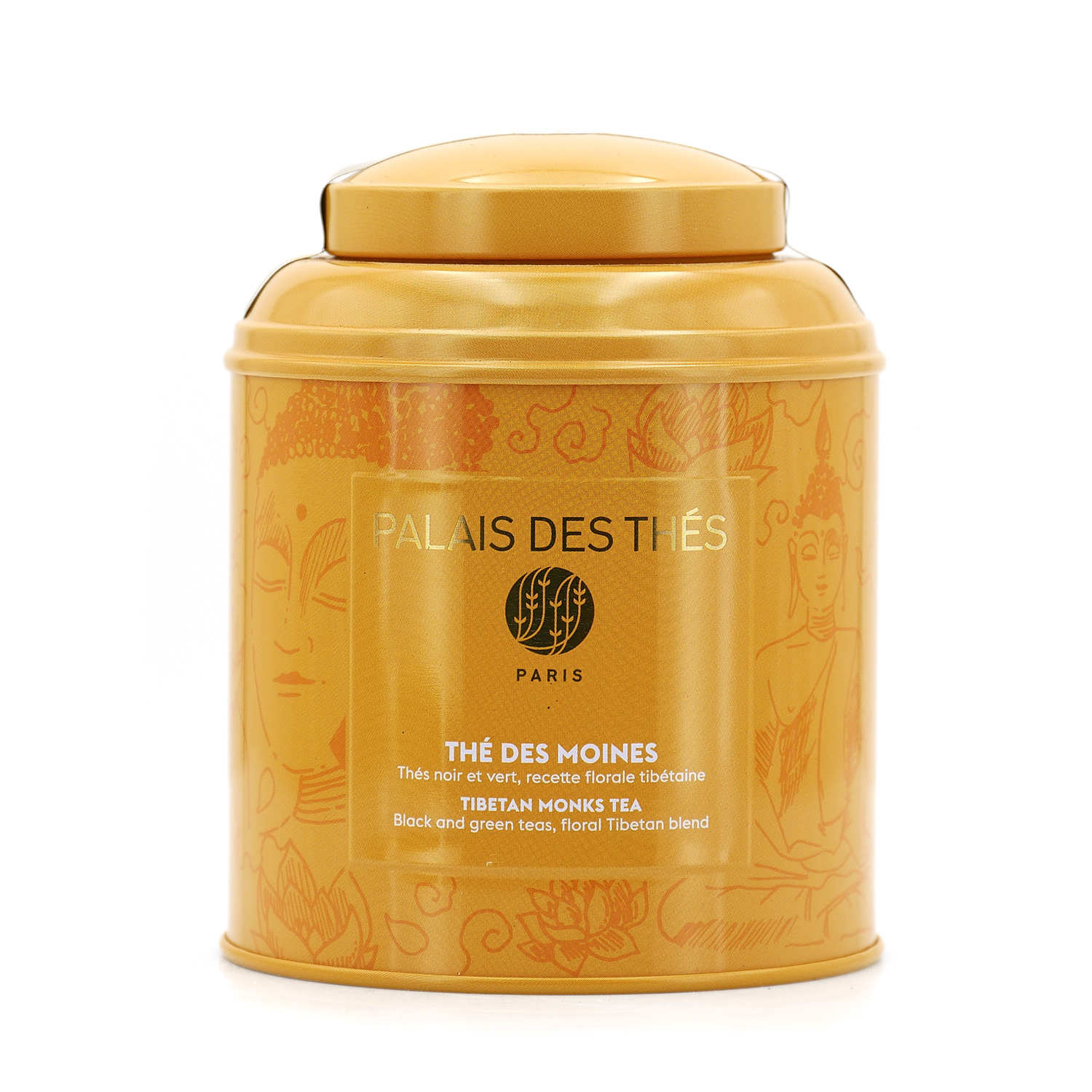 Thé des Moines en boîte métal orange