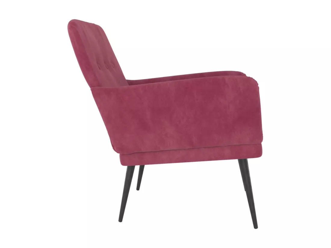 Fauteuil Rouge bordeaux 62x79x79 cm Velours