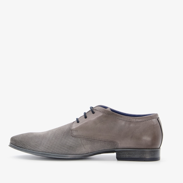Bugatti Morino leren heren veterschoenen grijs