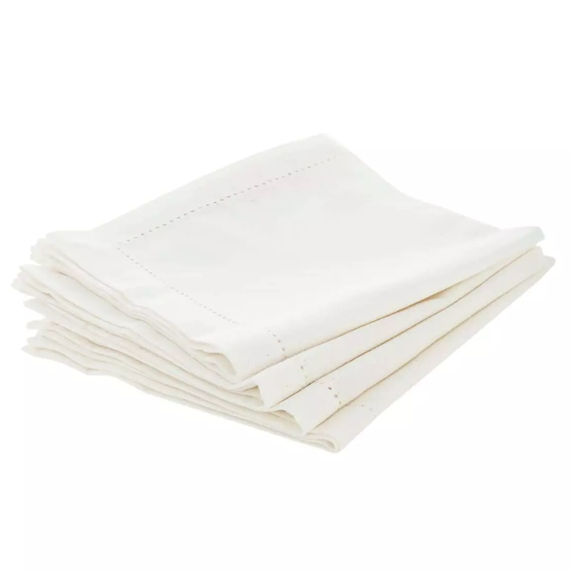 Lot de 4 serviettes coton (40 x 40 cm) Chambray Ecru