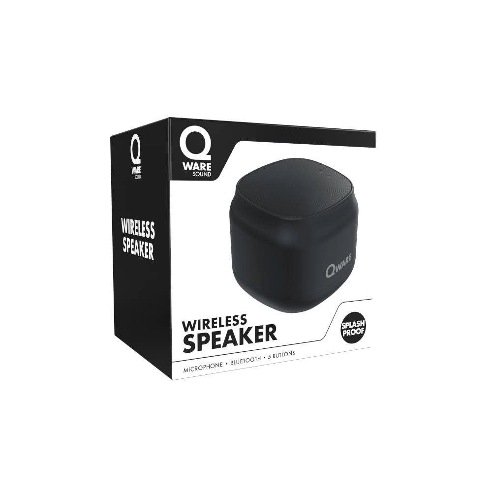 Qware draadloze bluetooth speaker - zwart