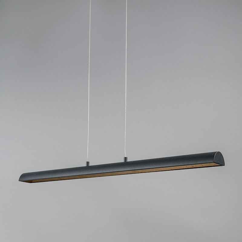 Hanglamp zwart met gouden binnenkant incl. LED - Balo 4