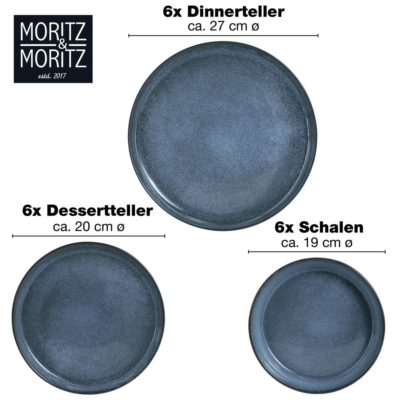 Moritz & Moritz Tafelservice 18-tlg Blau