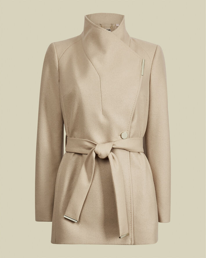 Ted Baker ROSESS Short Wool Wrap Coat Camel