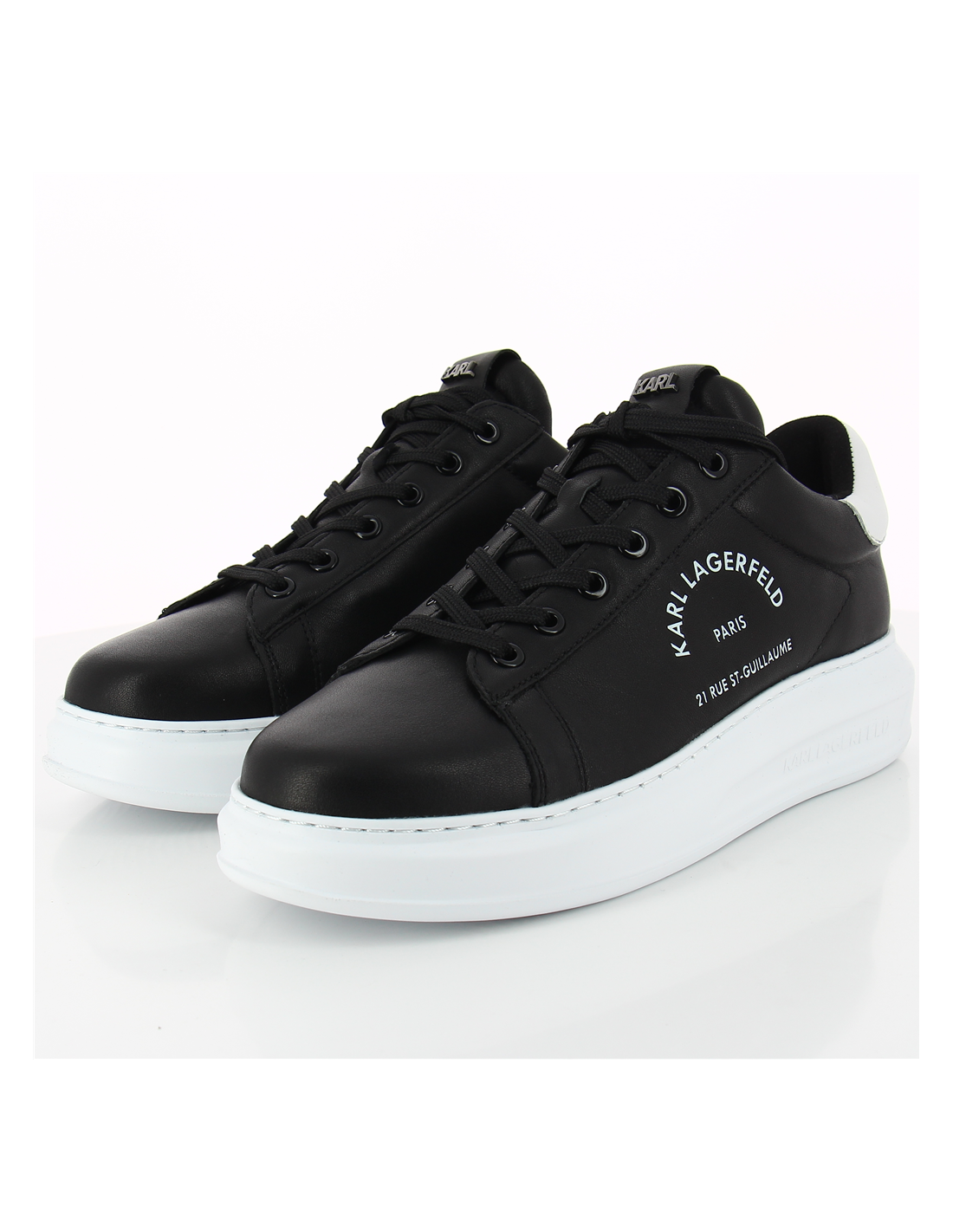 karl lagerfeld baskets de ville homme kapri mens maison karl lace cuir noir/blanc