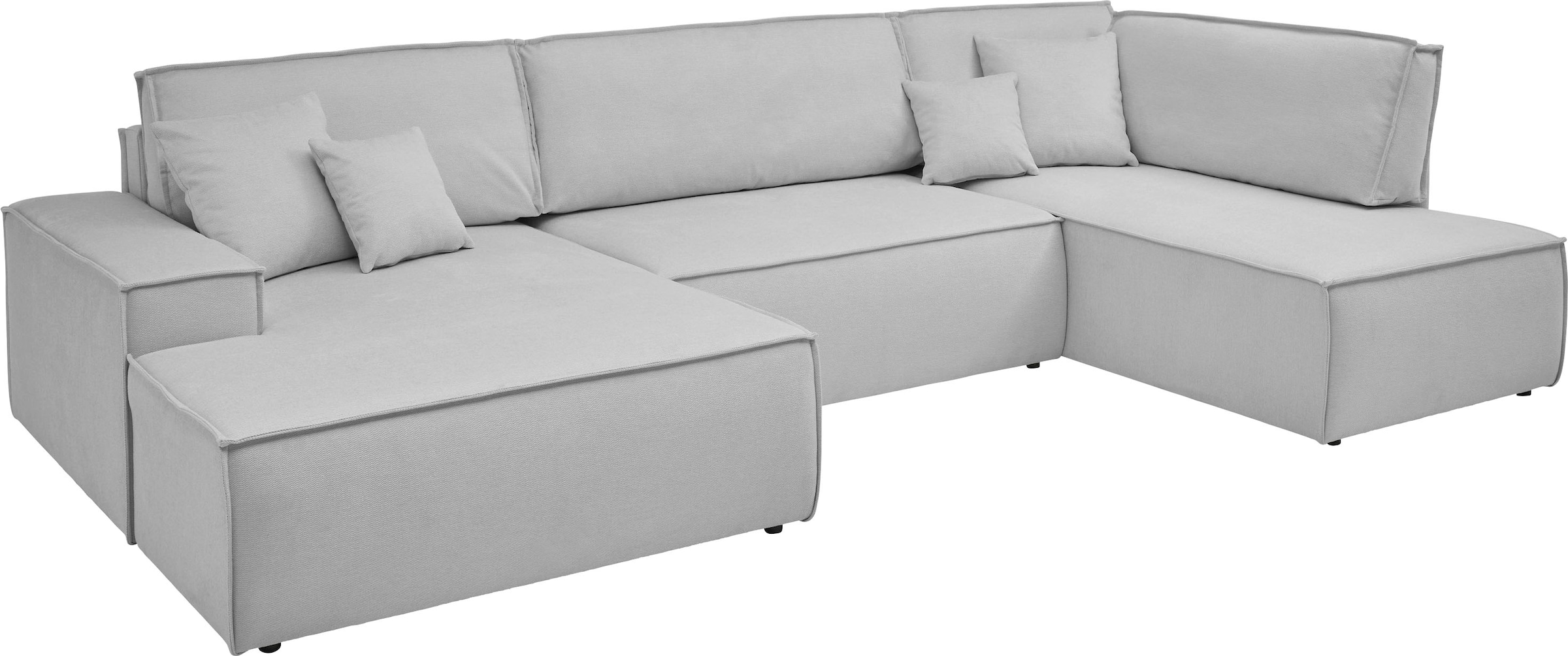 GOODproduct Wohnlandschaft »FINNLEY, U-Form XXL 329 cm, Schlafsofa, Schlaffunktion m. Bettkasten« verfügbar in den Stoffqualitäten Bouclé, Struktur fein und Mega Cord