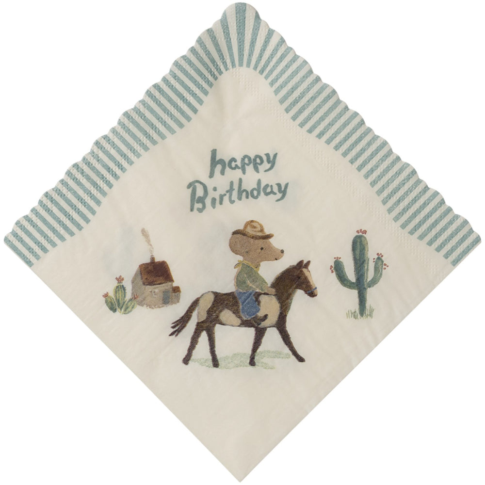 Køb Maileg Servietter, Happy Birthday - Cowboy