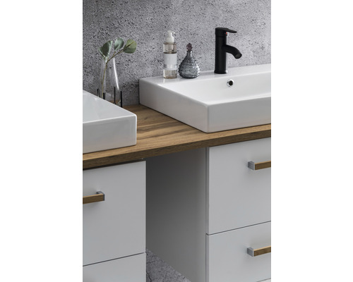 Badkamermeubelset Möbelpartner Duo 1652 BxHxD 165,2 x 61,5 x 50 cm, witte fronten met witte keramische wastafel