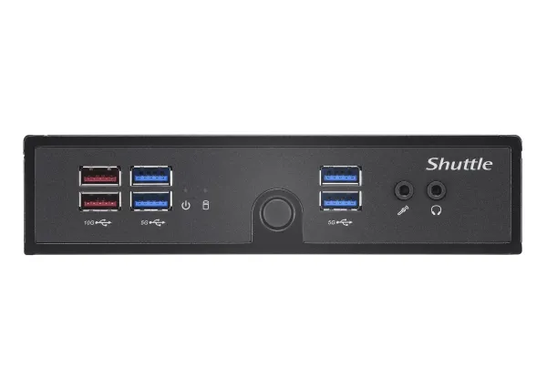 Shuttle XPC slim DS50U - Barebone - Slim-PC LGA1700 sokkel - 1 x Celeron 7305 - RAM 0 GB - UHD Graphics - Gigabit Ethernet, 2.5 Gigabit Ethernet - sort