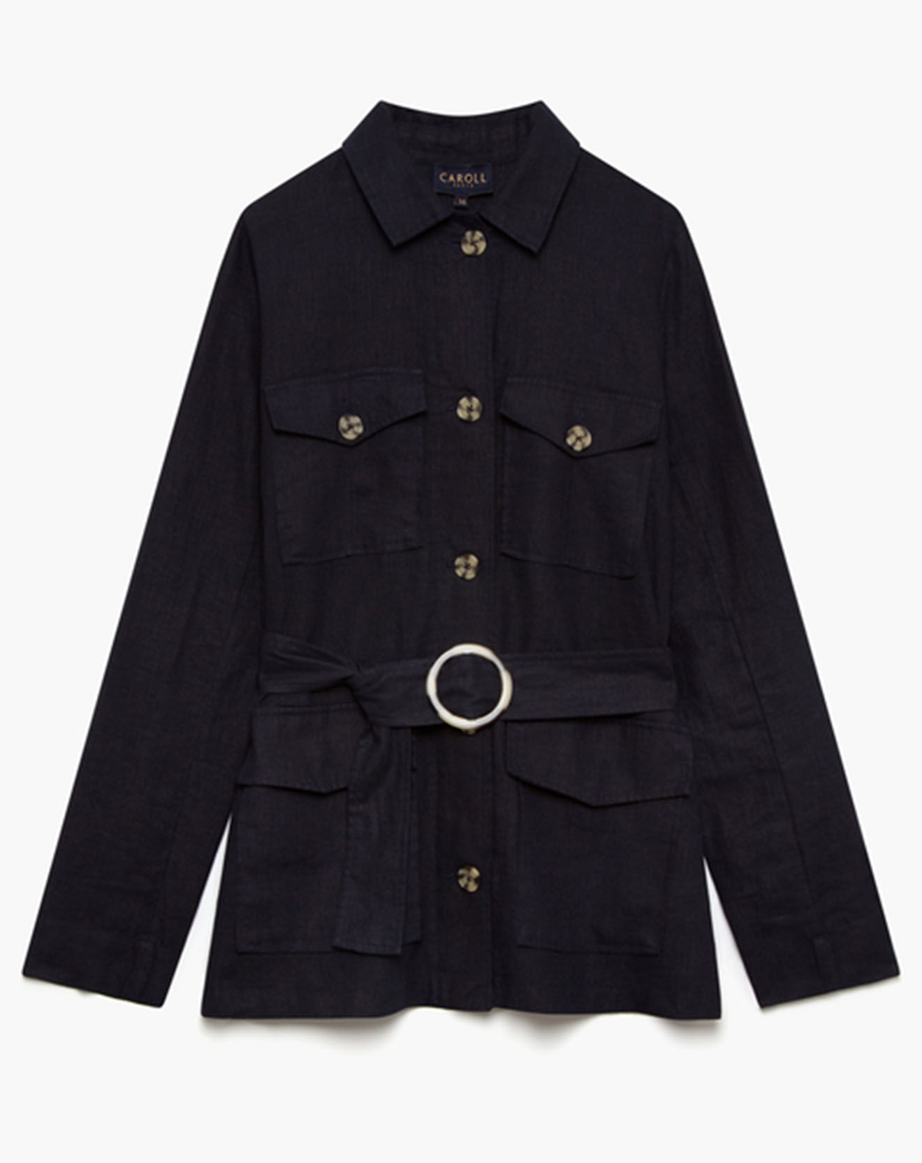 Caroll Veste Saharienne 100% Lin Vittoria B marine