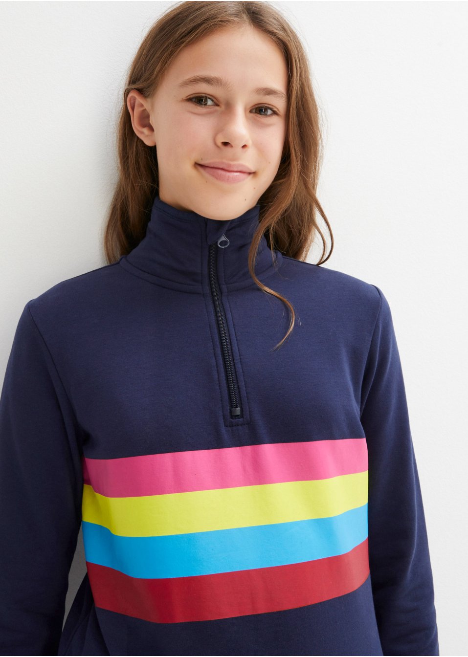 T-shirt thermo manches longues fille avec col montant