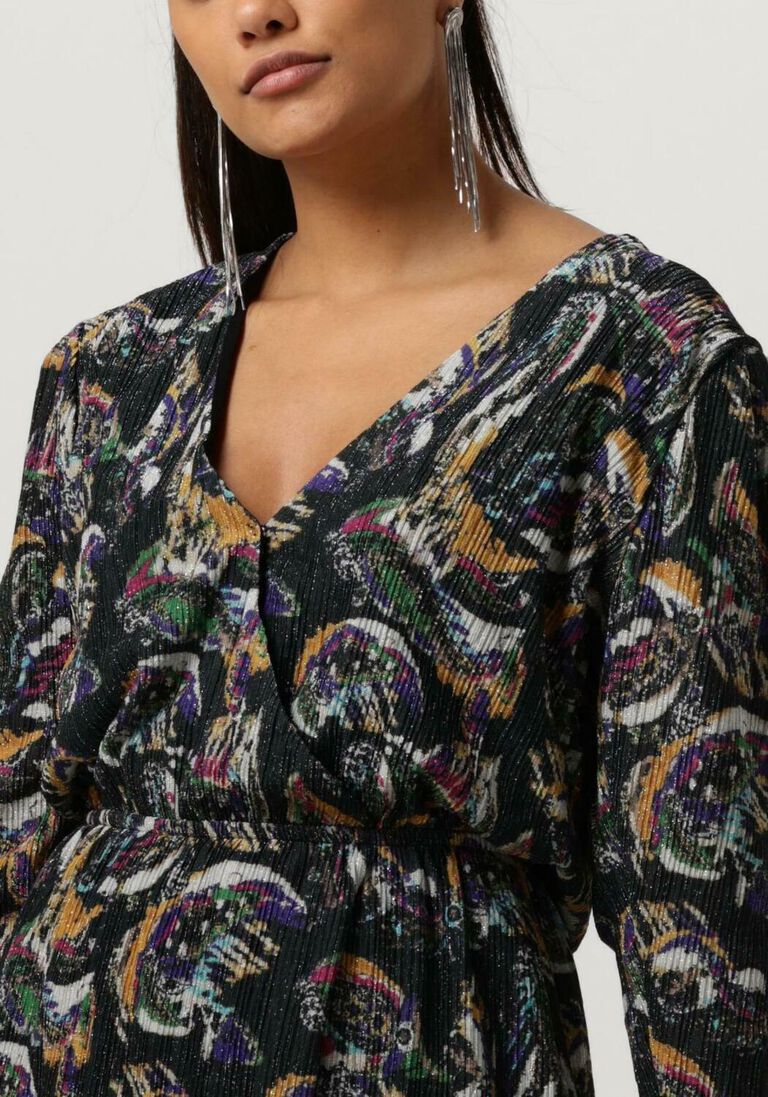 ALIX THE LABEL zwarte alix the label mini jurk ladies knitted paisley lurex dress