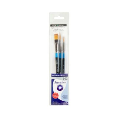 Daler Rowney Aquafine Wallet 302 Brush Set Of 3: Short Handle