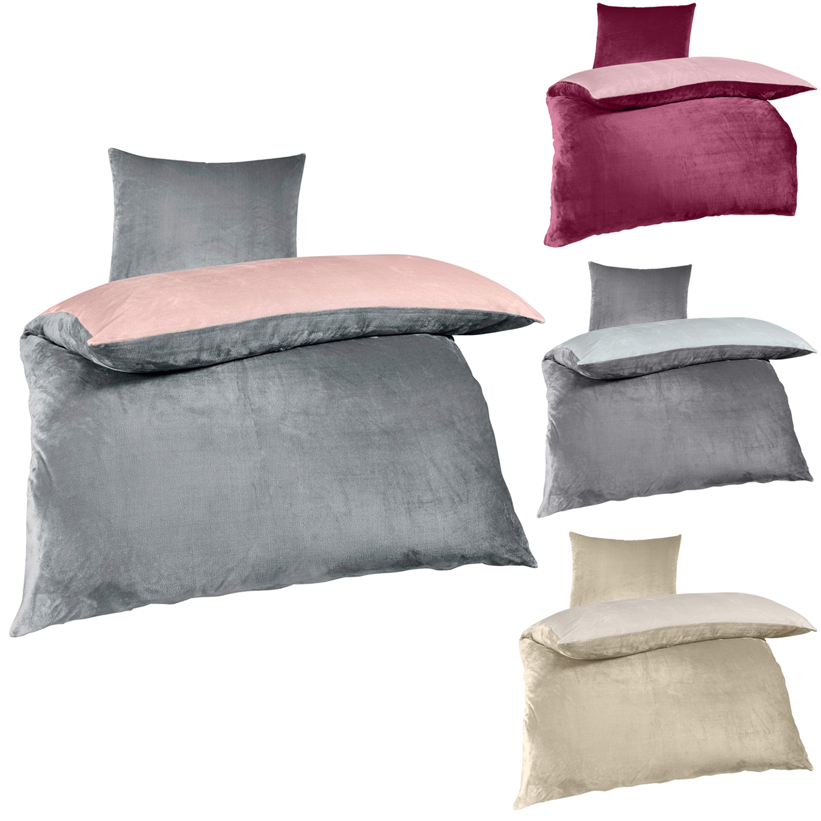 Flanell-Bettwäsche - sortiert - Cashmere-Touch - 135x200 cm