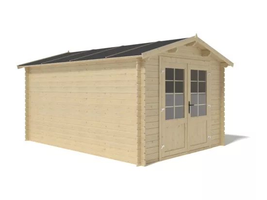 Abri de jardin en bois - 12m2 - 3x4m - Ep. 28mm - Couleur: naturel - DOM430 - ALTANKA