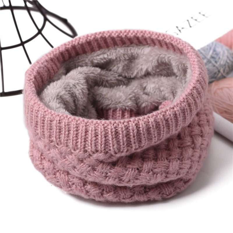 Damen / Kinder Flauschiger Schlauch Schal Fashion Strick Accessoire - Rosa