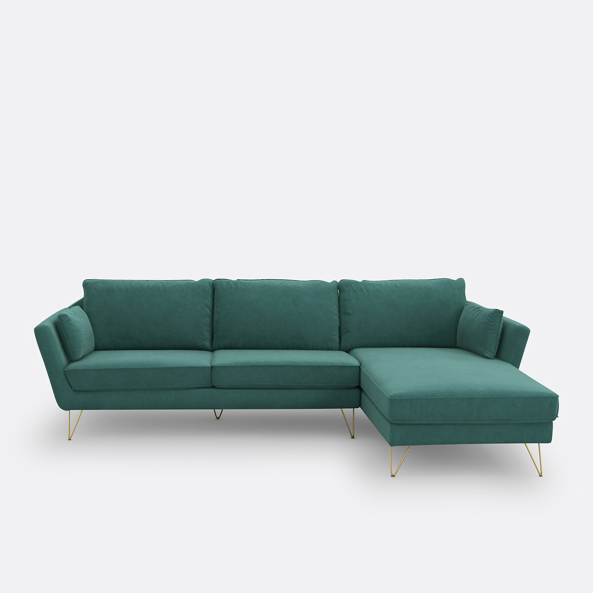 LA REDOUTE INTERIEURS<br>Sofá fixo de canto em veludo, Topim