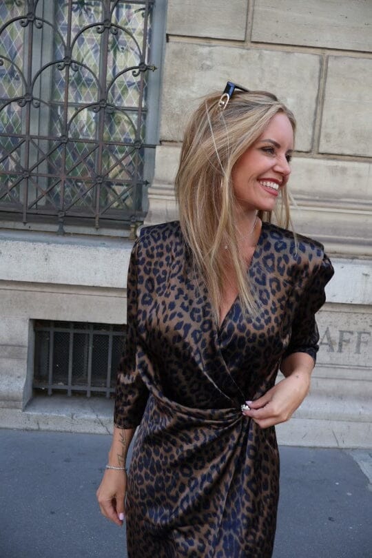 Valentin Studio Star long dress leopard