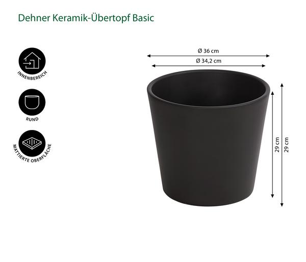 Dehner Keramik-Übertopf Basic, rund