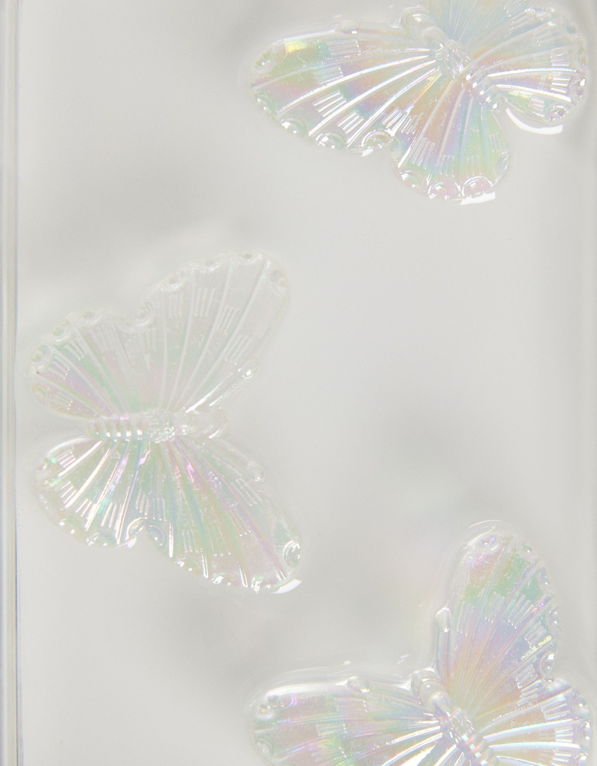Capa para iPhone com borboleta iridescente