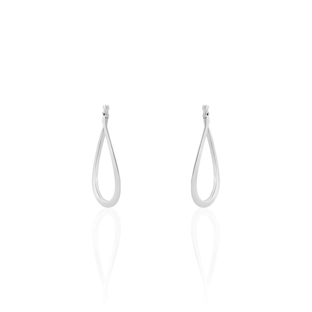 Créoles Argent Blanc Olivia