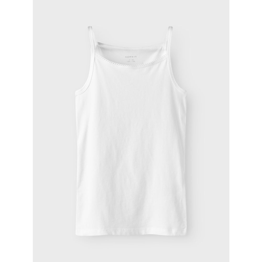 Køb Name It Black Strop Top 4-Pak Black White Solid Noos