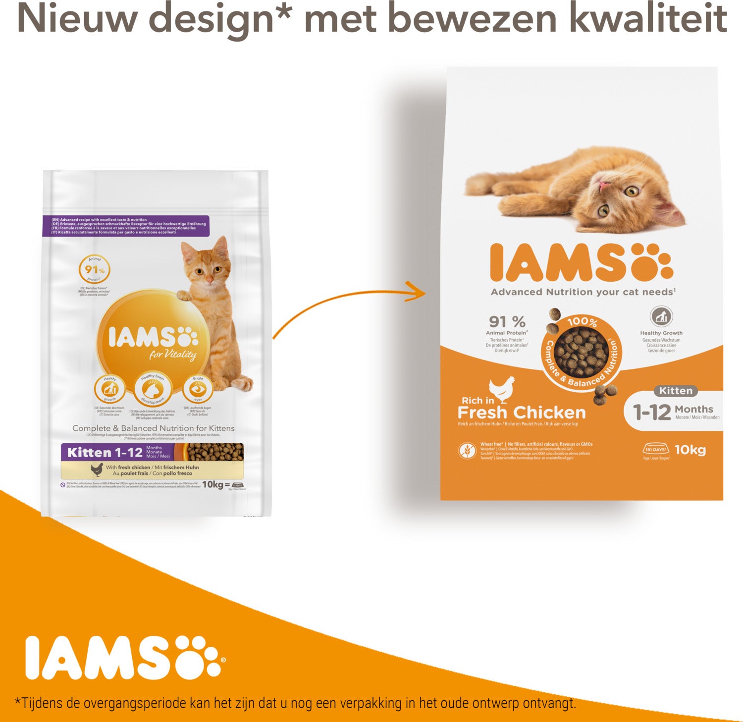 Iams for Vitality kattenvoer kitten kip 10 kg