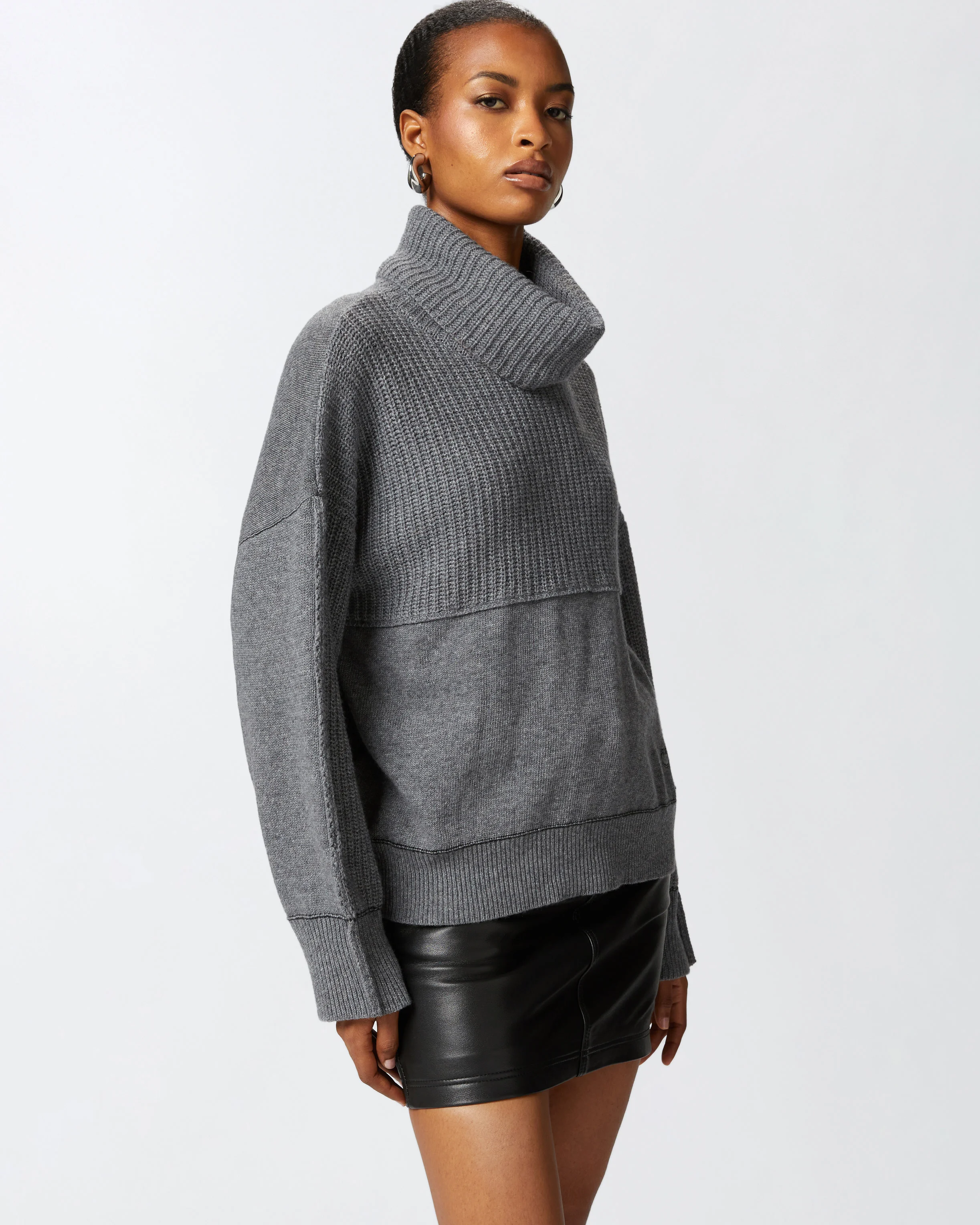 Pull à col roulé fin | Gris