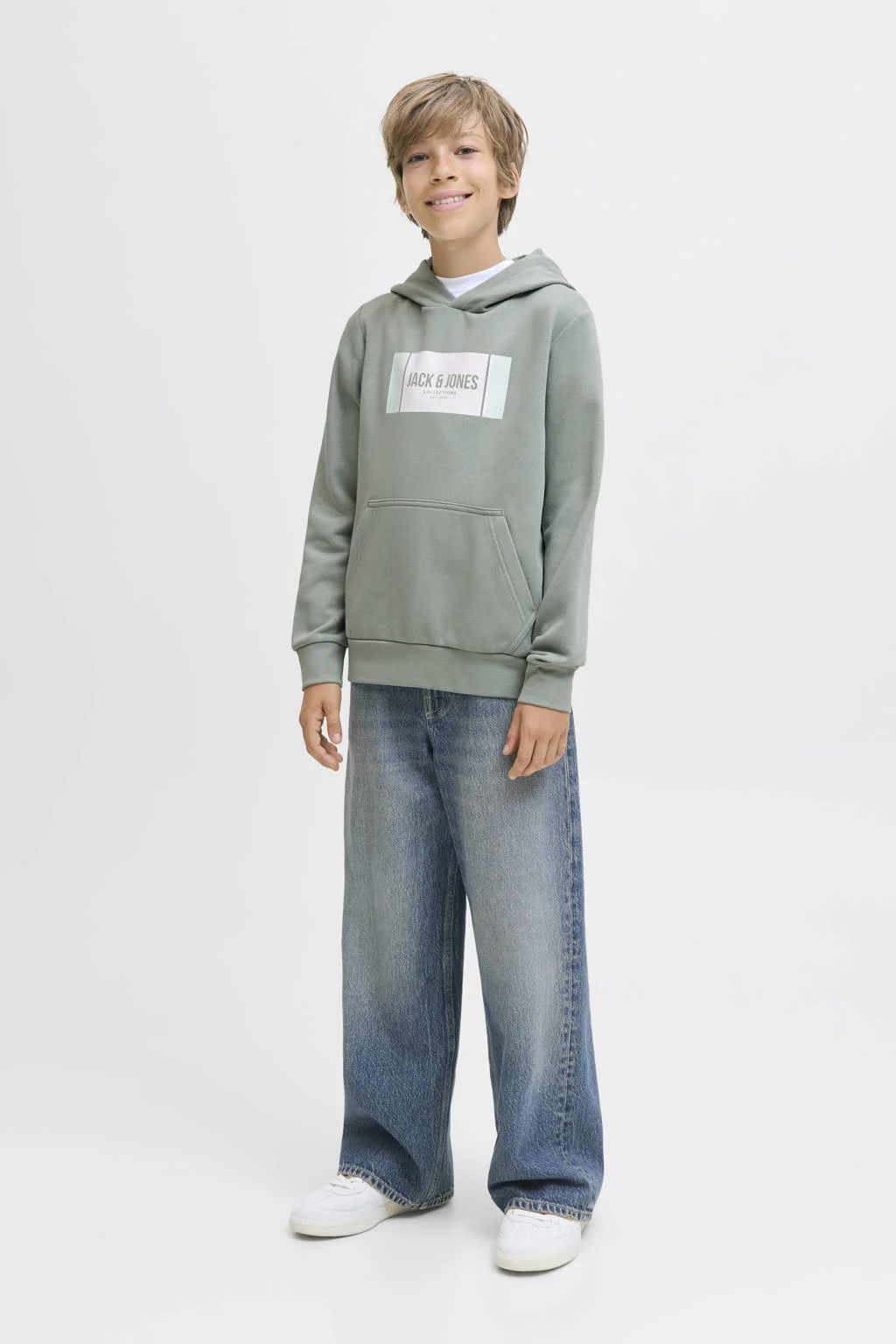 JACK & JONES JUNIOR hoodie lichtgroen