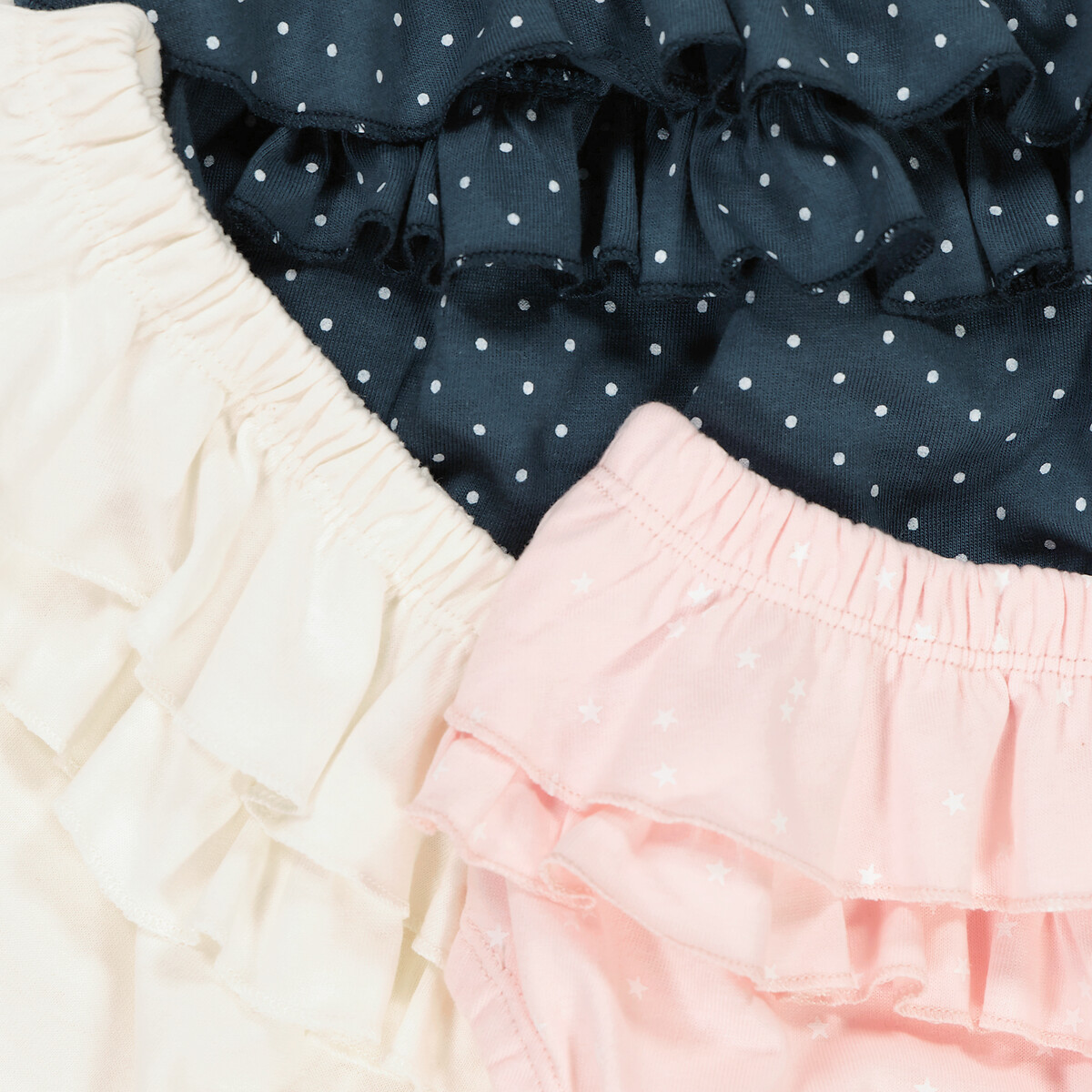COLEÇÃO LA REDOUTE<br>Conjunto de 3 calcinhas com babados nas costas
