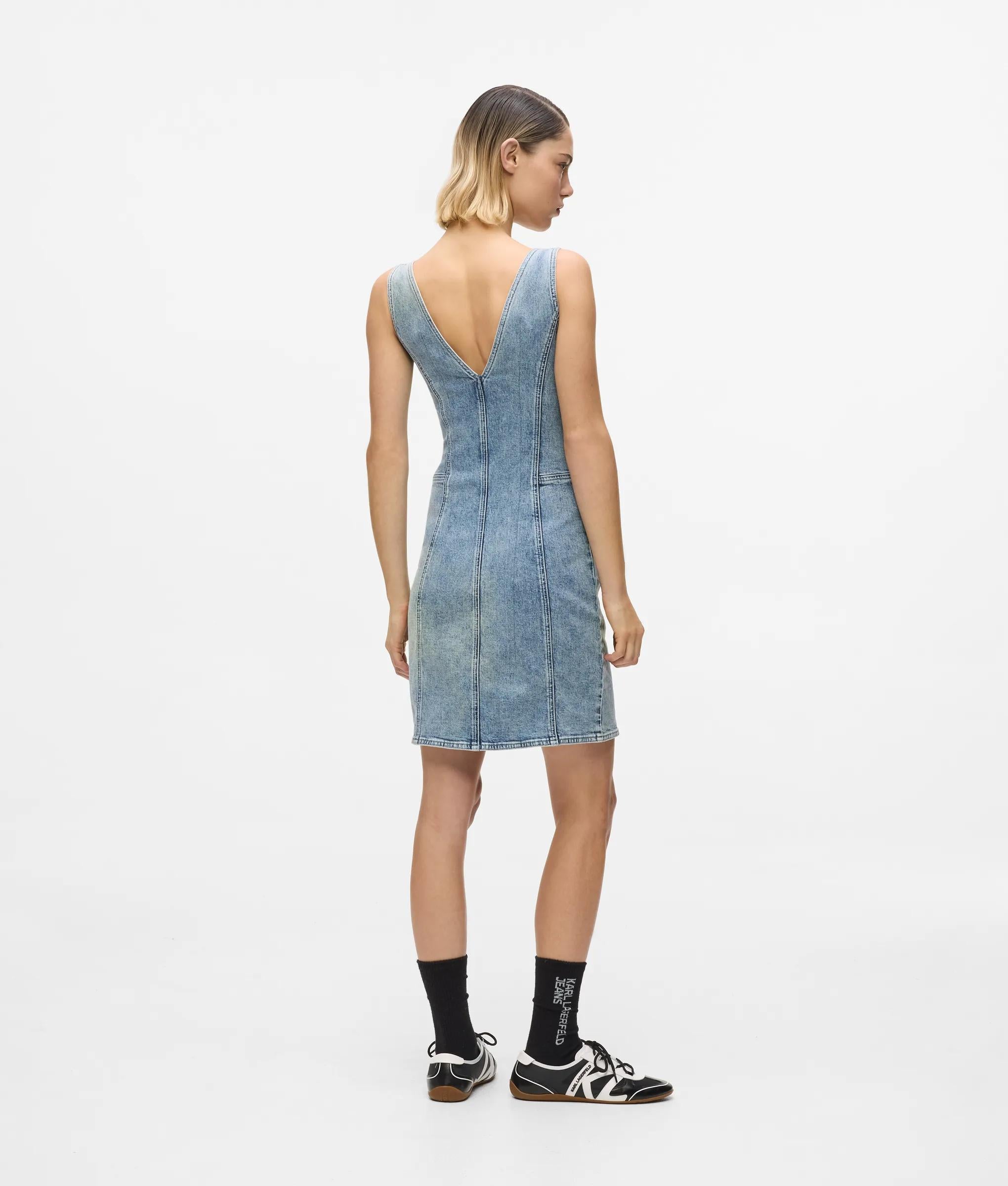 V-hals denim Jurk