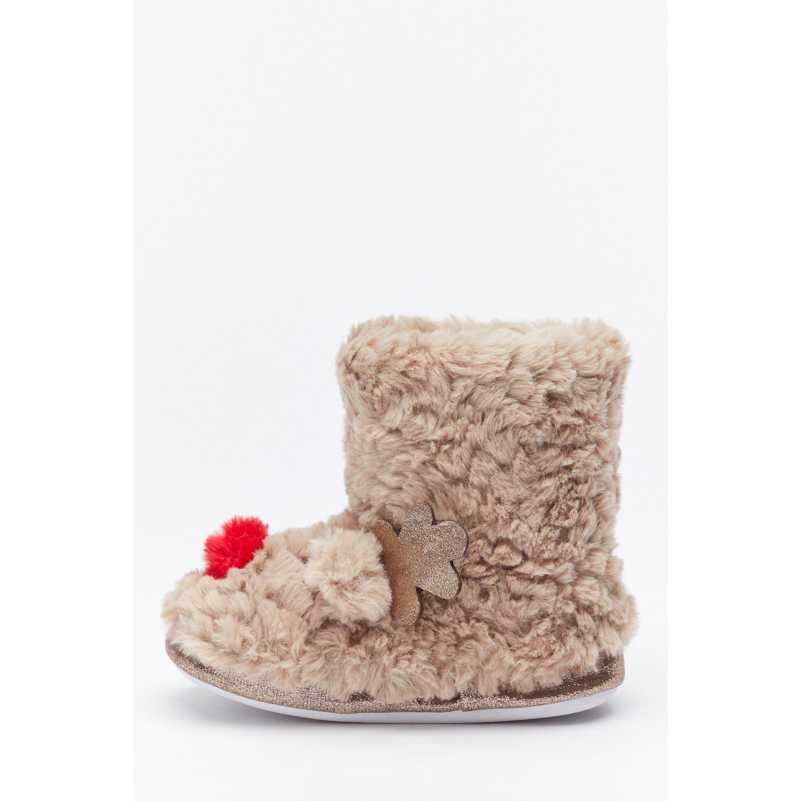 Be You Studio Kids Christmas Reindeer Slippers