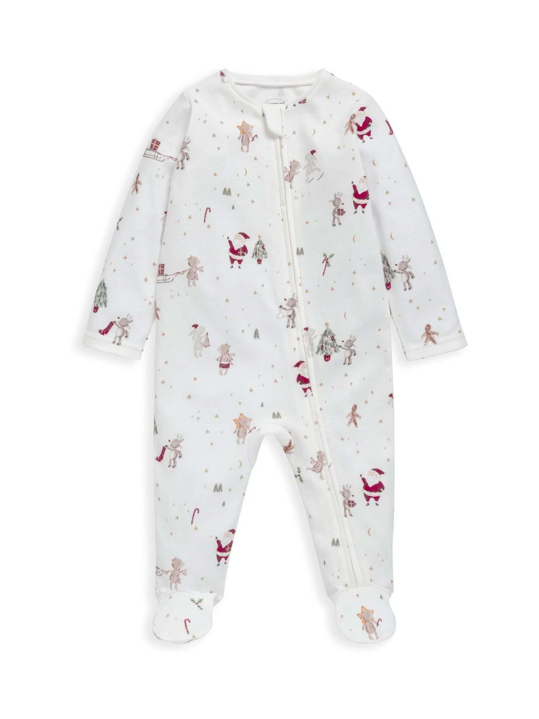 Mamas & Papas Night Before Christmas Zip-Up Sleepsuit