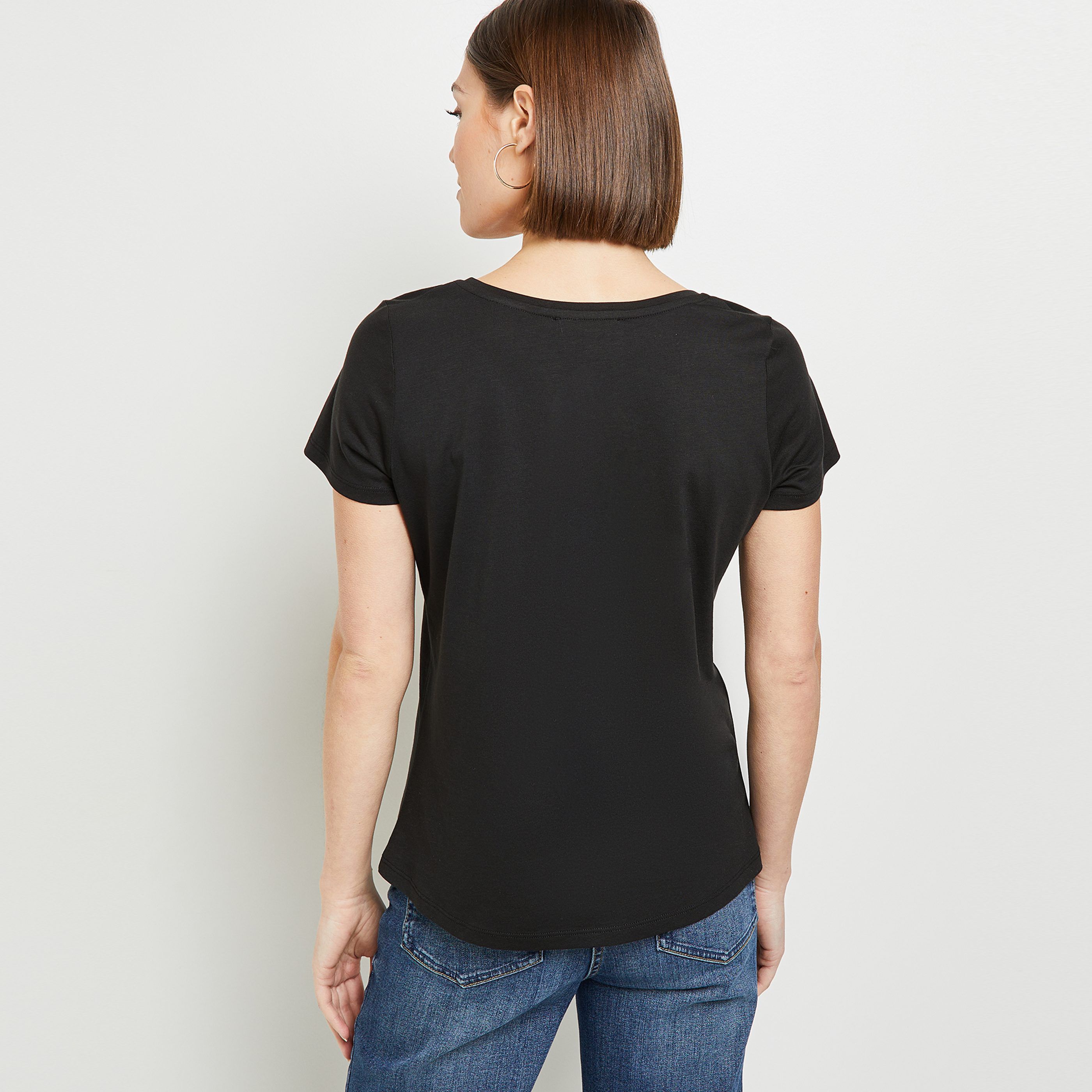T-shirt imprimé femme - NOIR
