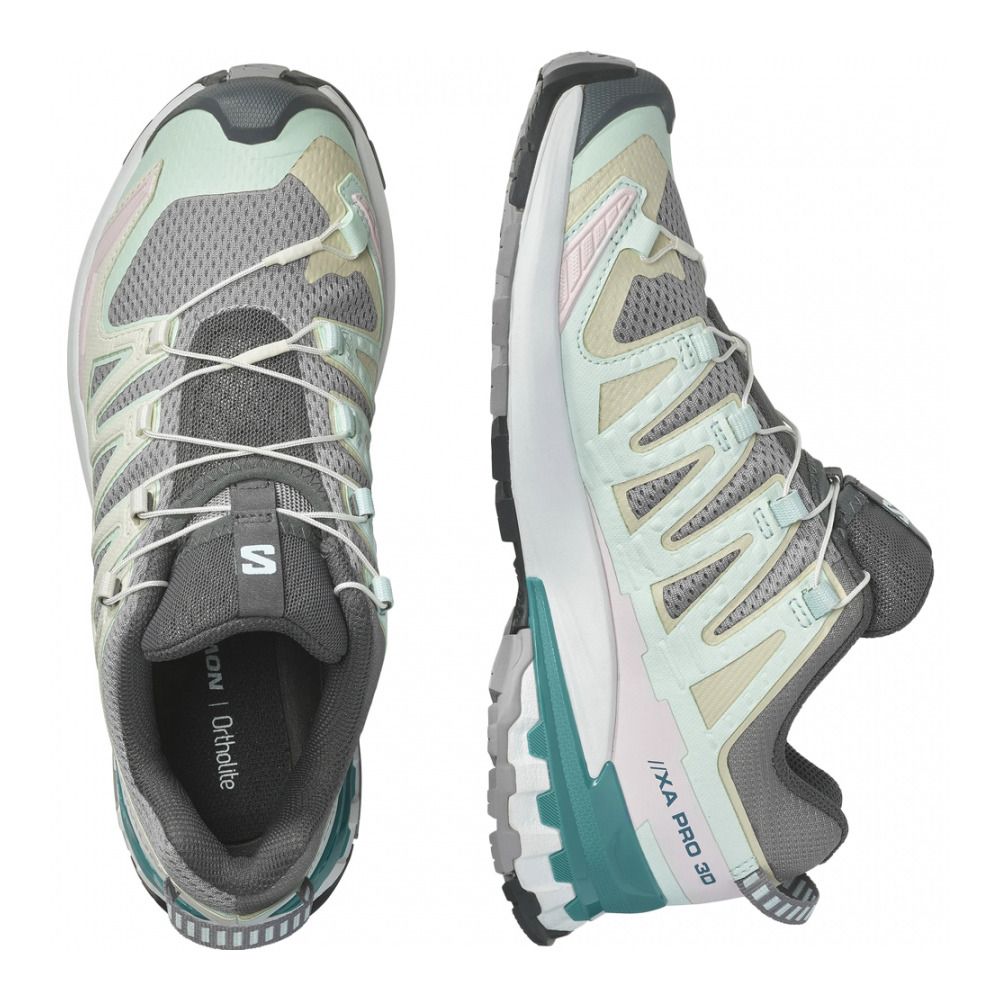 Salomon XA PRO 3D V9 - Chaussures trail Femme gull/white/bleached aqua