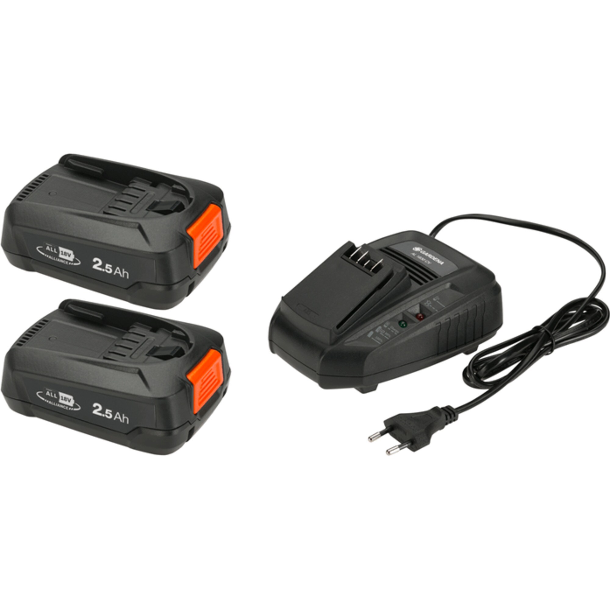 GARDENA Set Starter-Kit P4A 2 x PBA 18V/45 2,5 Ah + AL 1830 CV