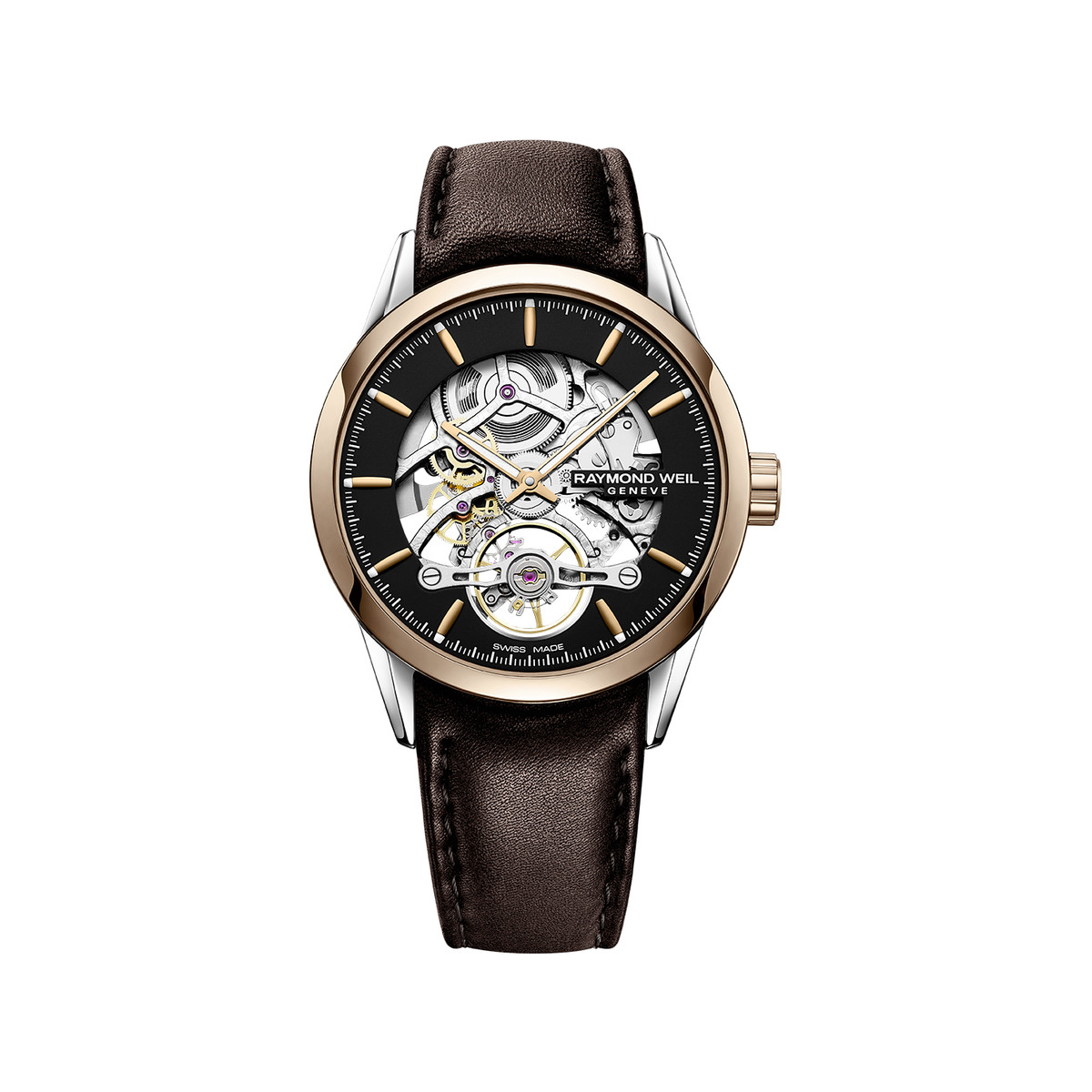 Montre Raymond Weil homme mécanique acier doré
