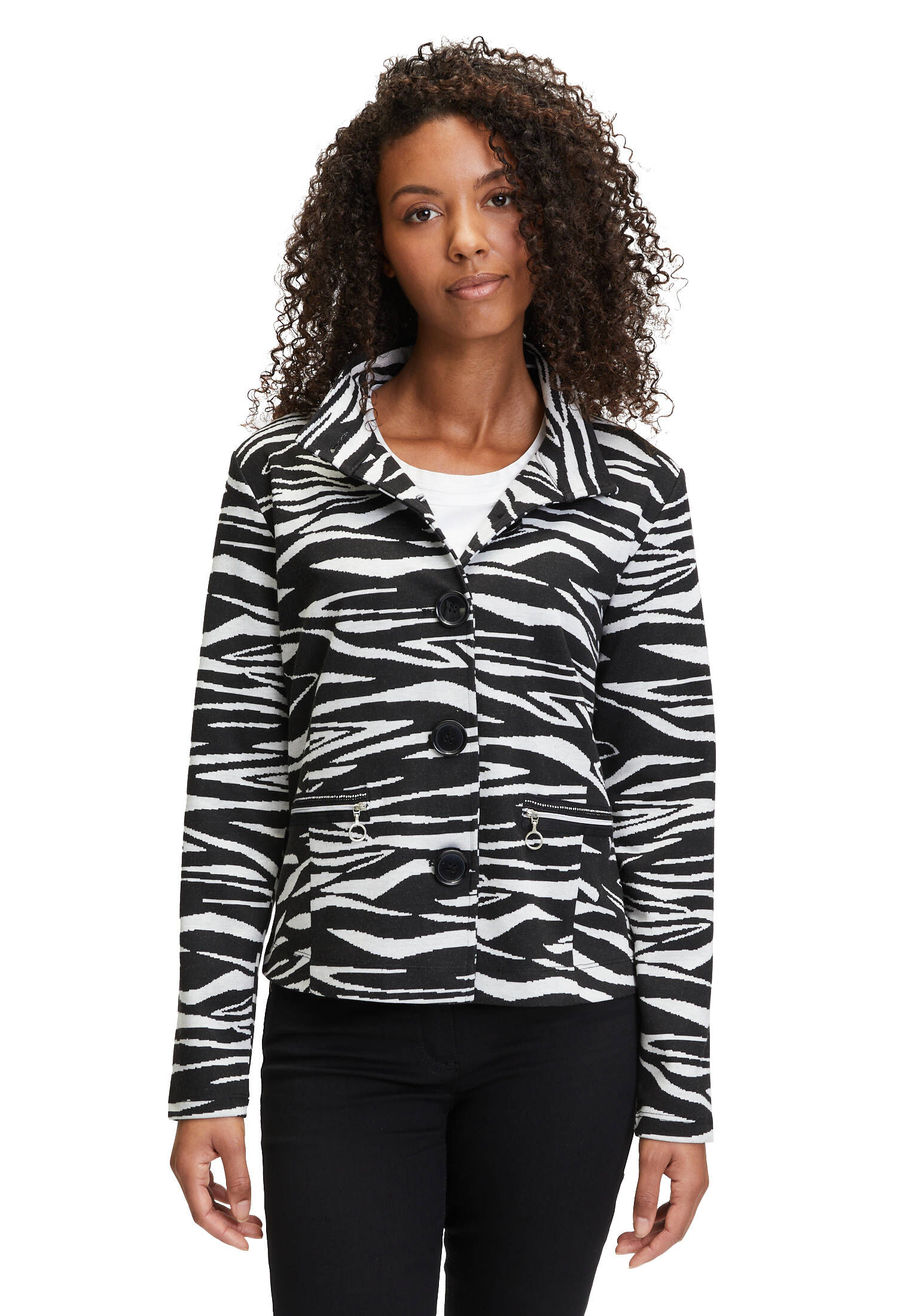 Betty Barclay| Damen Sweatjacke mit Stehkragen