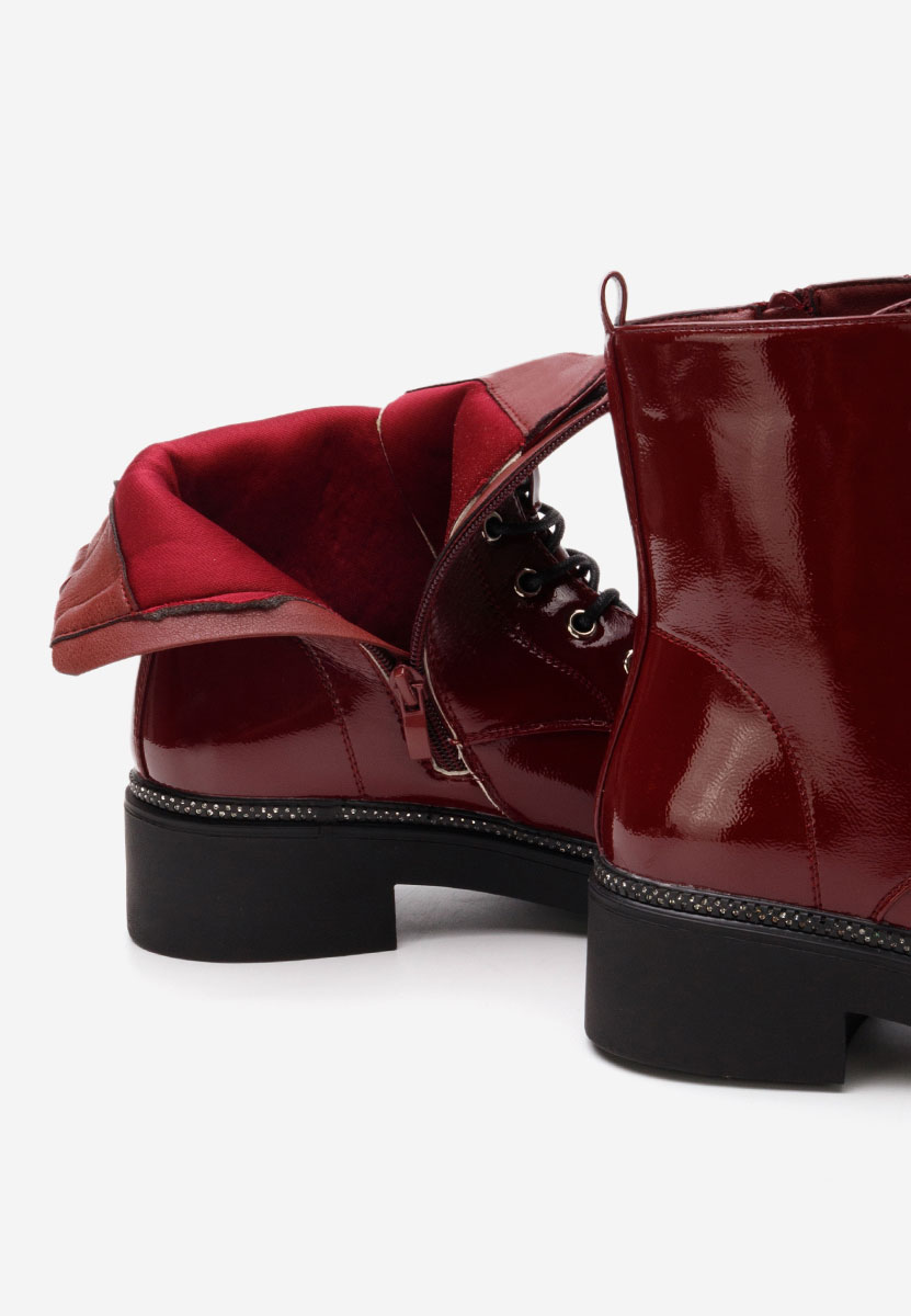 Bottines à lacets rouges Cherise