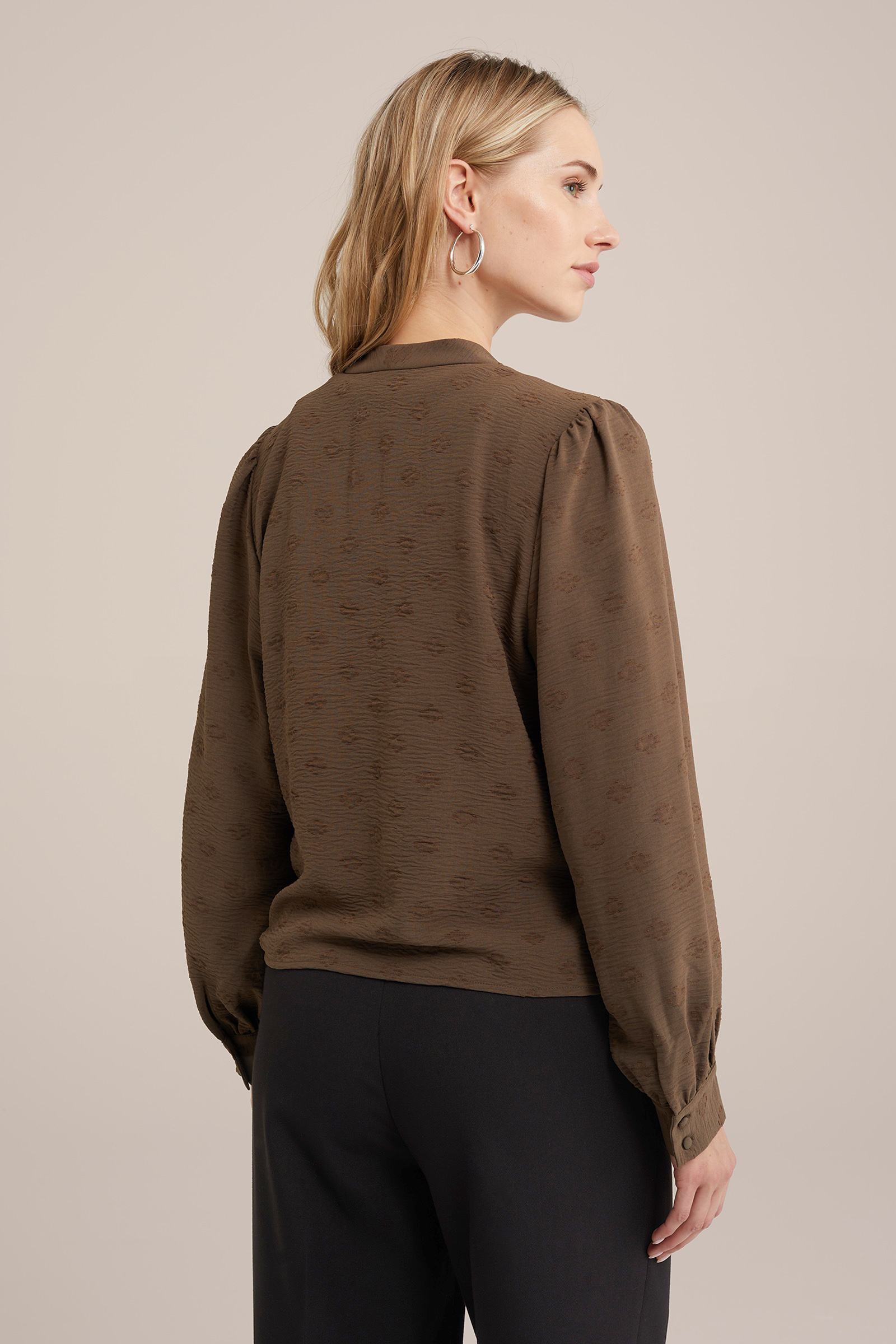 overslagblouse met dessin WE Fashion Donkergroen