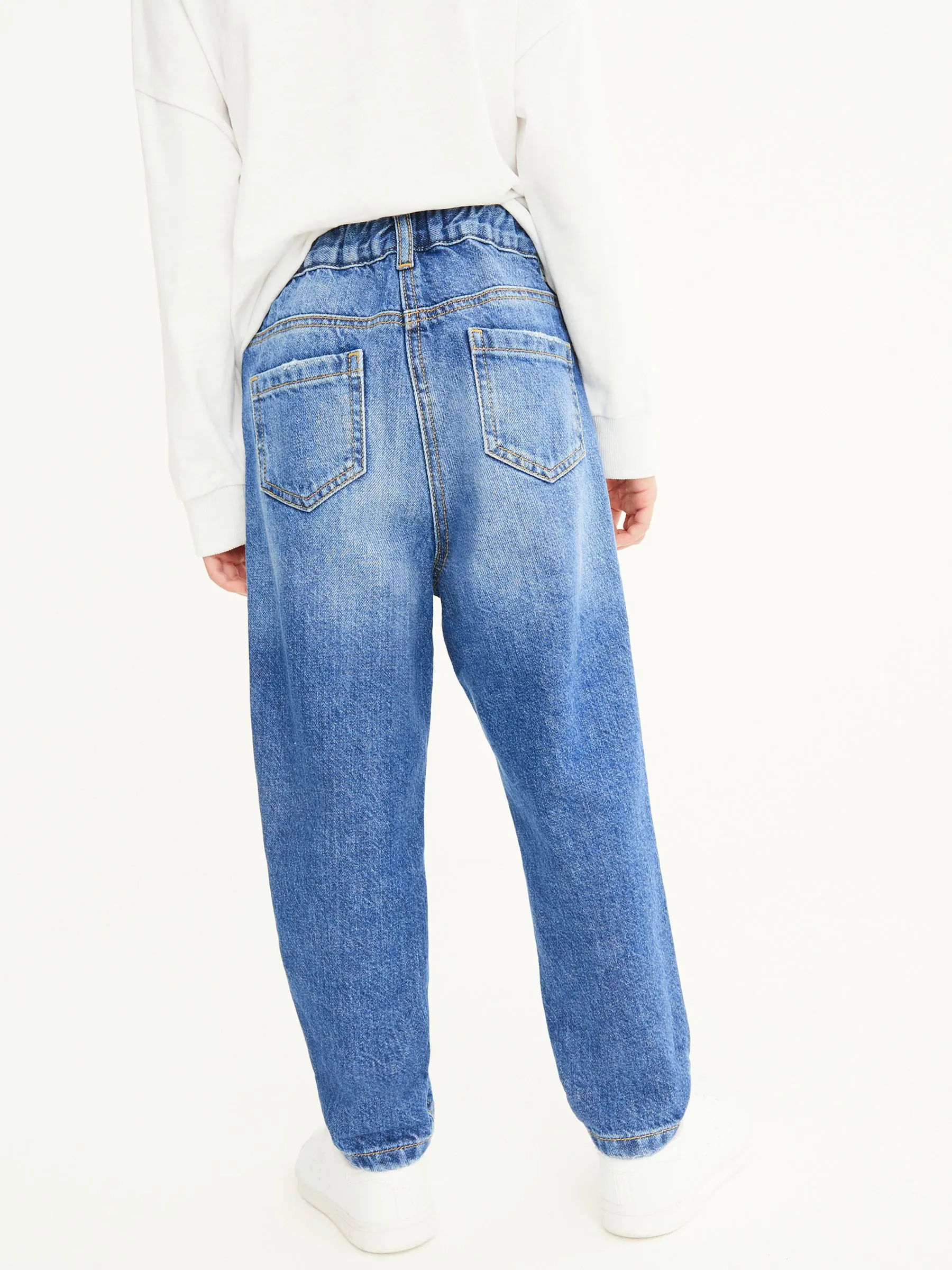 Blauwe denim - Mom 100% katoenen jeans (3-16jaar)