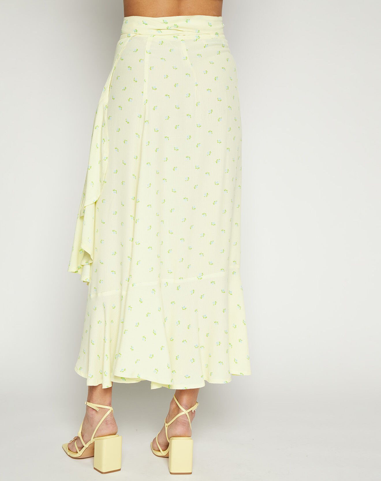 Faithfull the Brand Jupe Aubrie imprimée fleurs jaune