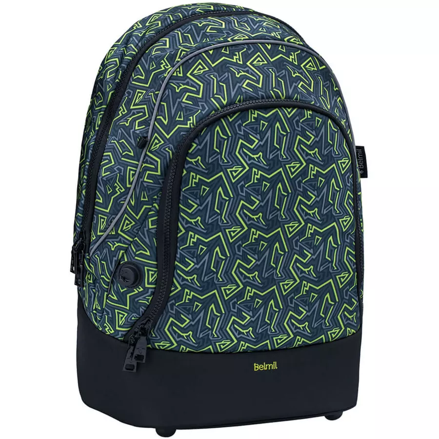 Belmil Schulrucksack 2-IN-1 Schulrucksack & Gürteltasche Iguana