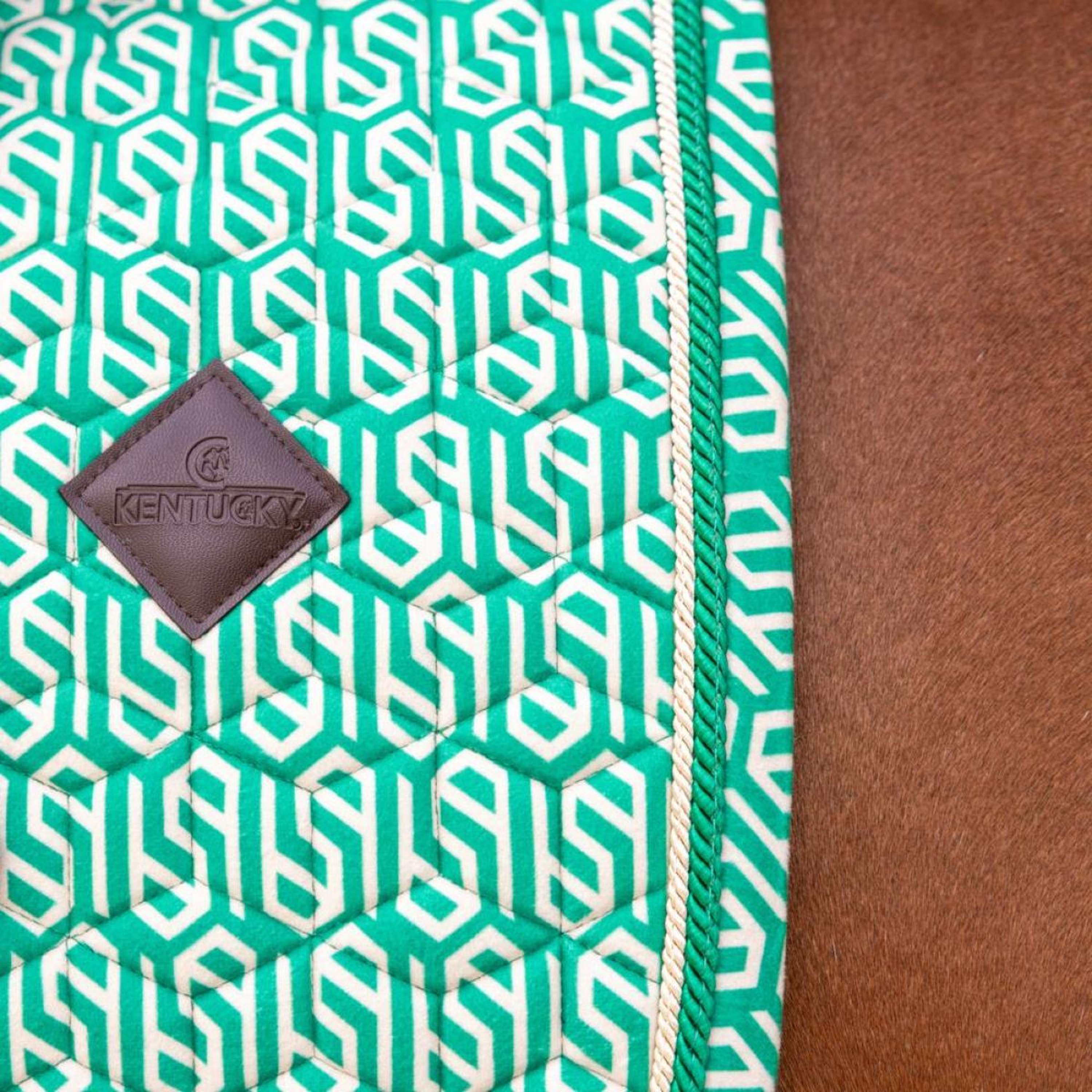 Kentucky Zadeldekje Velvet Maze Cipher Dressuur Wit/Groen