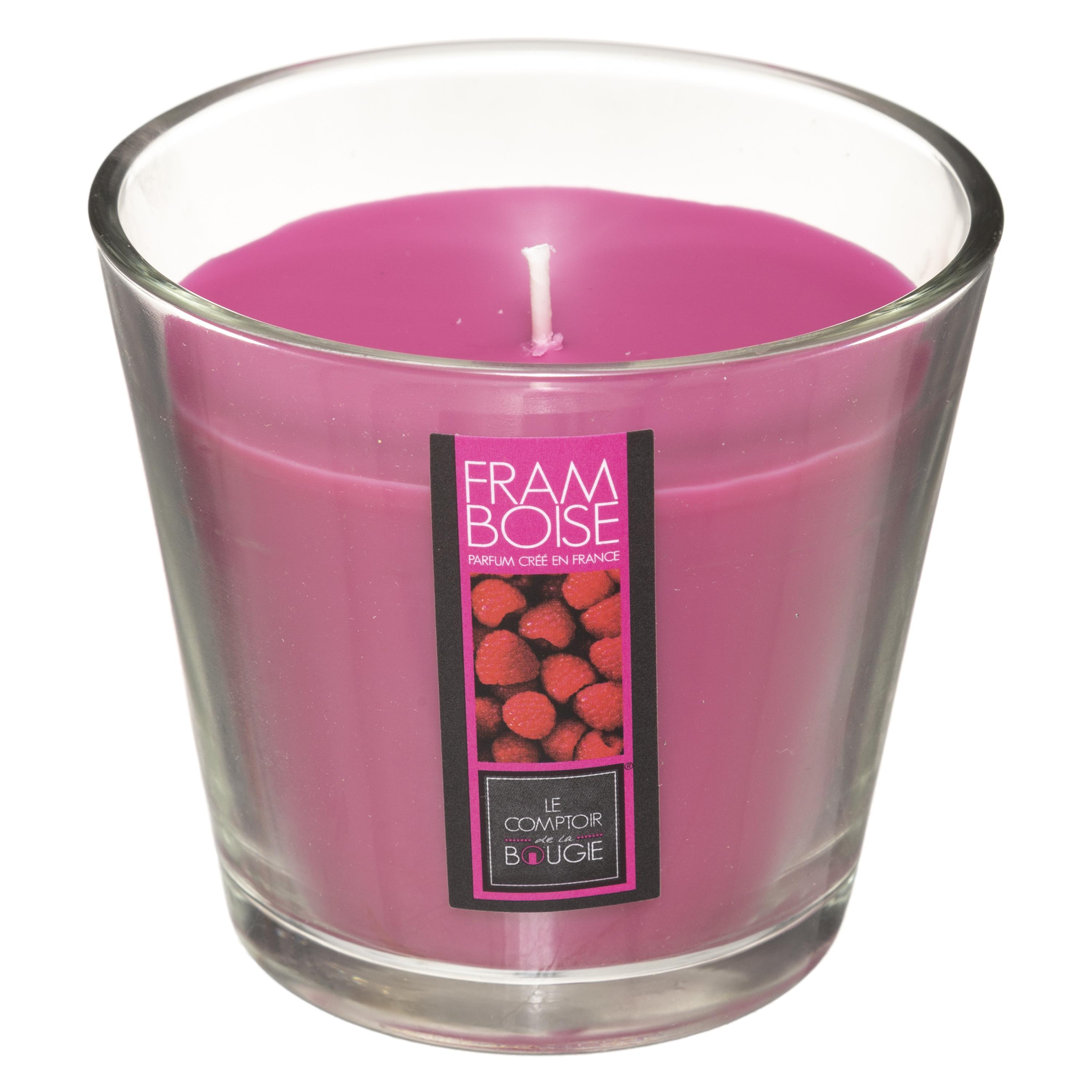 BOUGIE PARFUMEE VERRE FRAMBOISE NINA 190G