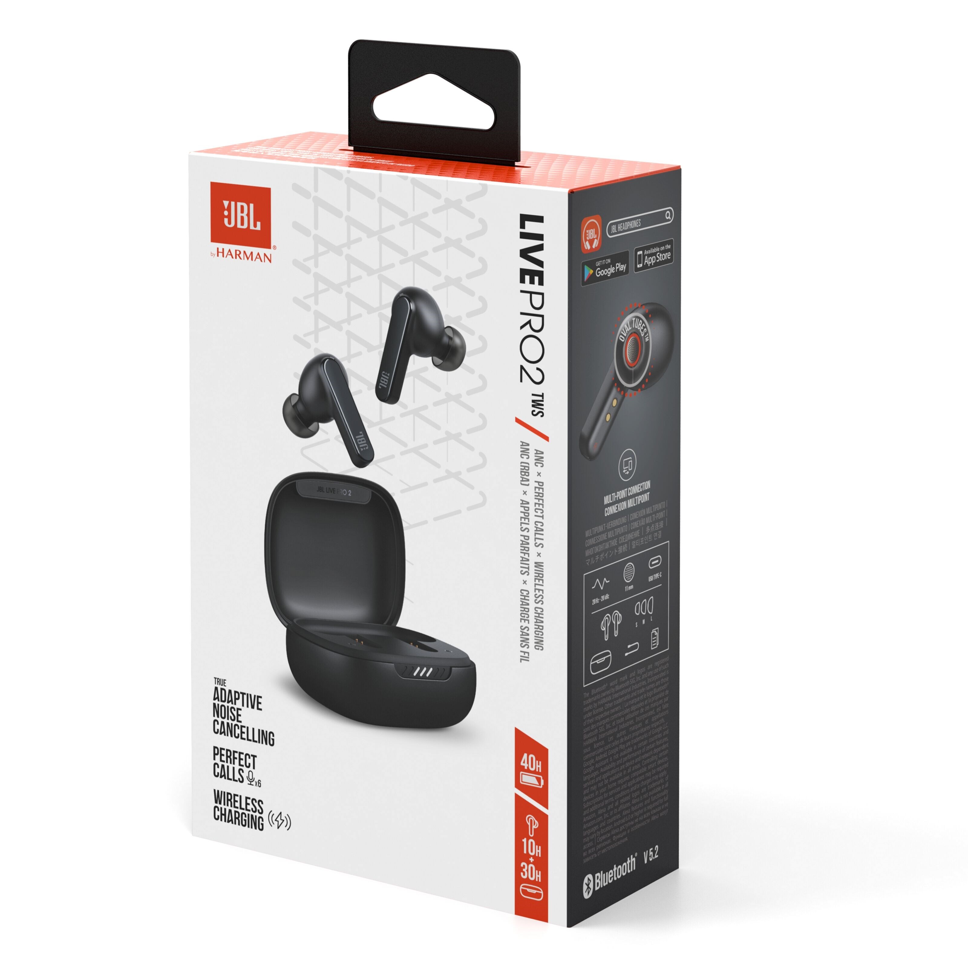 JBL Live Pro 2 Støydempende trådløse hodetelefoner Svart