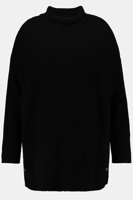 Bellieva-Pullover, Stehkragen, Druckknöpfe, Langarm, GOTS