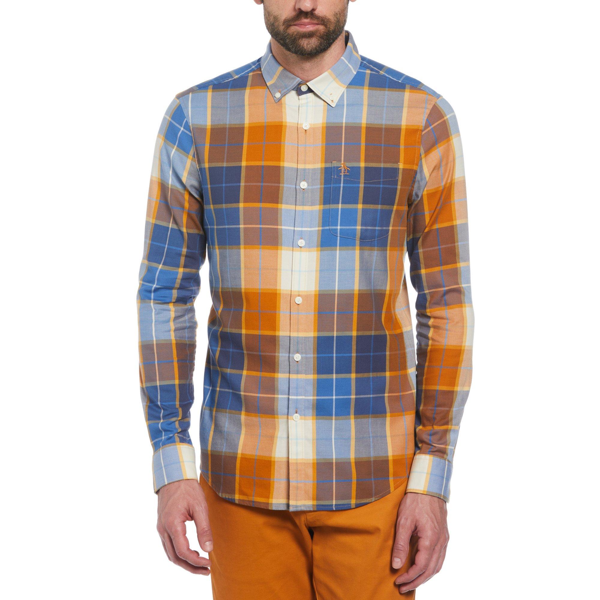 Original Penguin OP Long Sleeve Plaid Shirt Mens